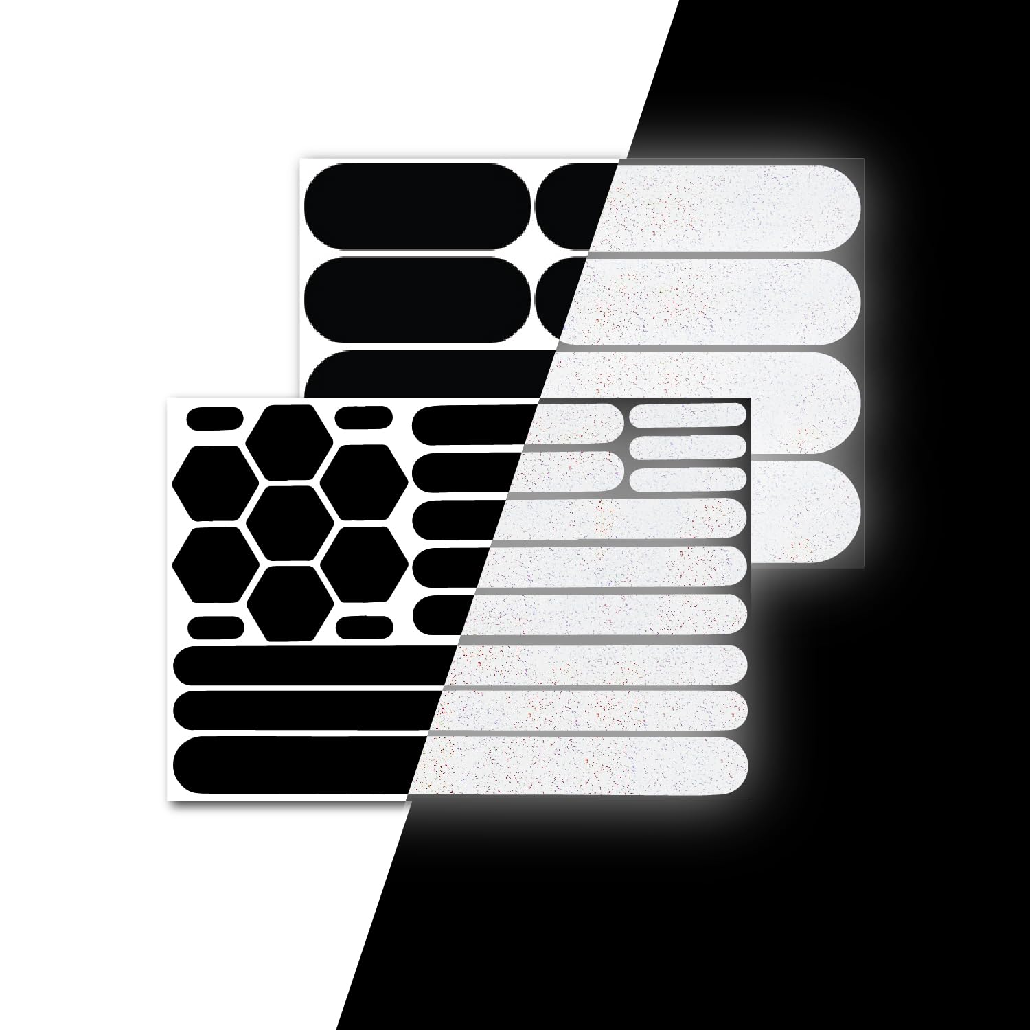 Elos Black Reflective Sticker 3M Black Reflective Tape (Vivid Reflection) L