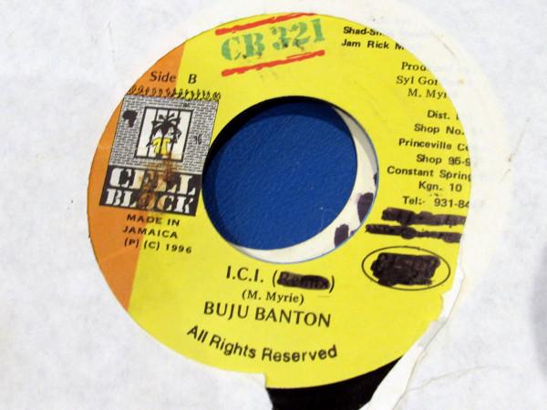 7inch Record BUJU BANTON , FIREHOUSE CREW - I.C.I. / Version CB028 Cell Block 321 1995 Jamaica Reggae, Ska & Dub Used