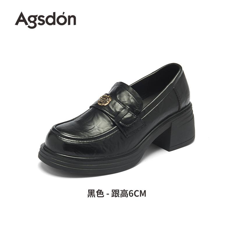 New Autumn Thick Heel British Style Single Shoes High Heel Small Leather Shoes