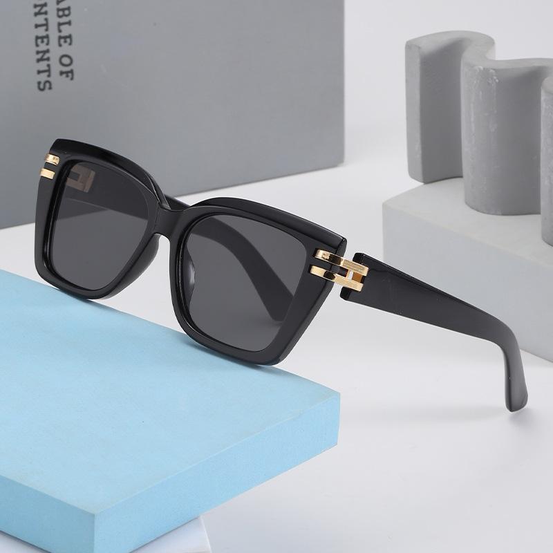 Sunglasses Women's Square Round Face Thin Anti-ultraviolet UV400 Sunglasses Men's