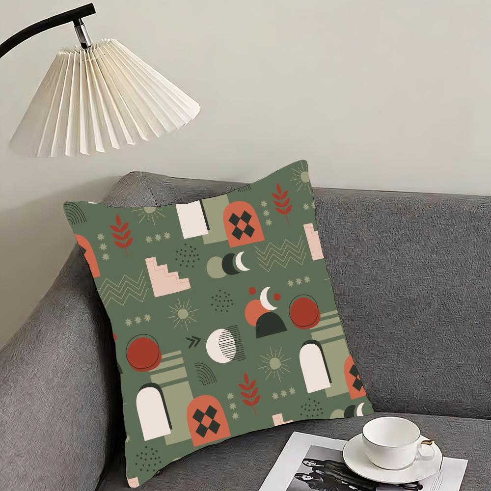 boho plant nordic Cushion Cover Reversible Plush Pillow Cover – For car, sofa, bedroom, perfect as a gift.