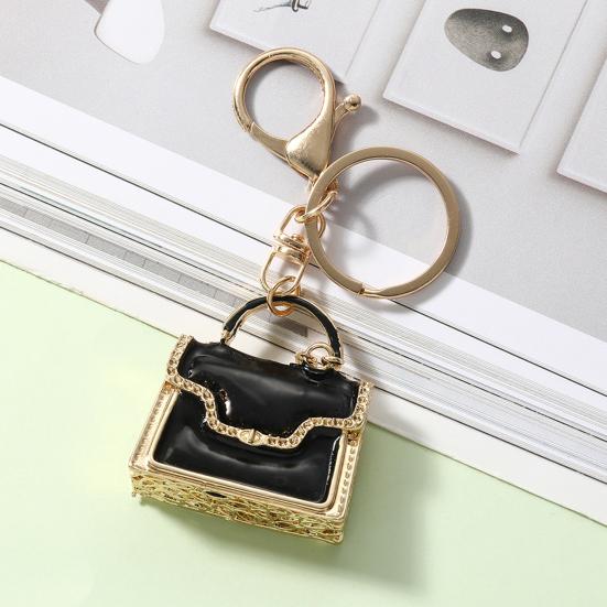 Schlüsselanhänger Anhänger Emaille Mini Handtasche Design Schlüsselanhänger mit Anti-Oxidation Hummerverschluss Dekorative Rucksäcke Zubehör