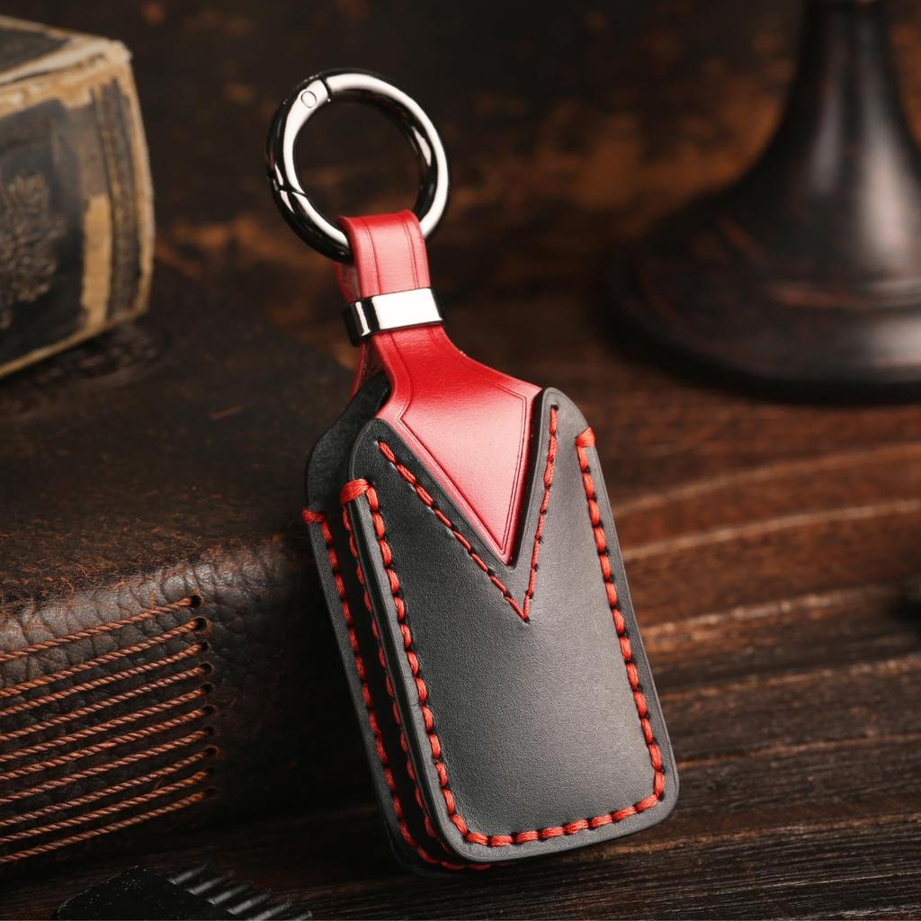 Compatible with Honda and Step Wagon Smart Key This Genuine Leather Key Cover Makes a Great Gift for New Also a Black Genuine Leather Smart Key Case