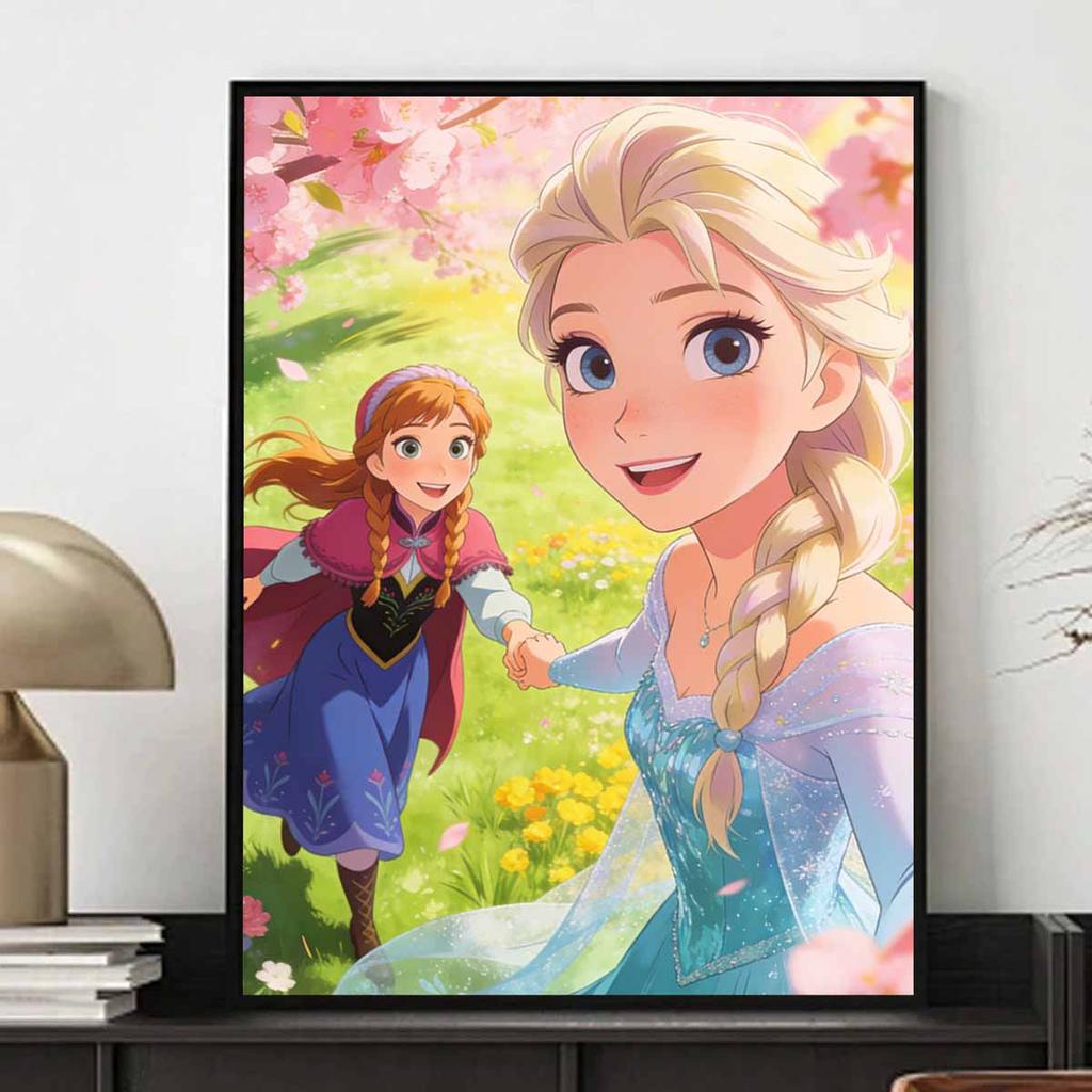 Disney Frozen Elsa and Anna Diamond Painting Art Kit Handmade DIY Home Decor Gifts