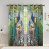 Peacock Flower Curtains for The Bedroom Animal Drapes in Living Room Curtin for Window Home Decor High Shading New Pattern
