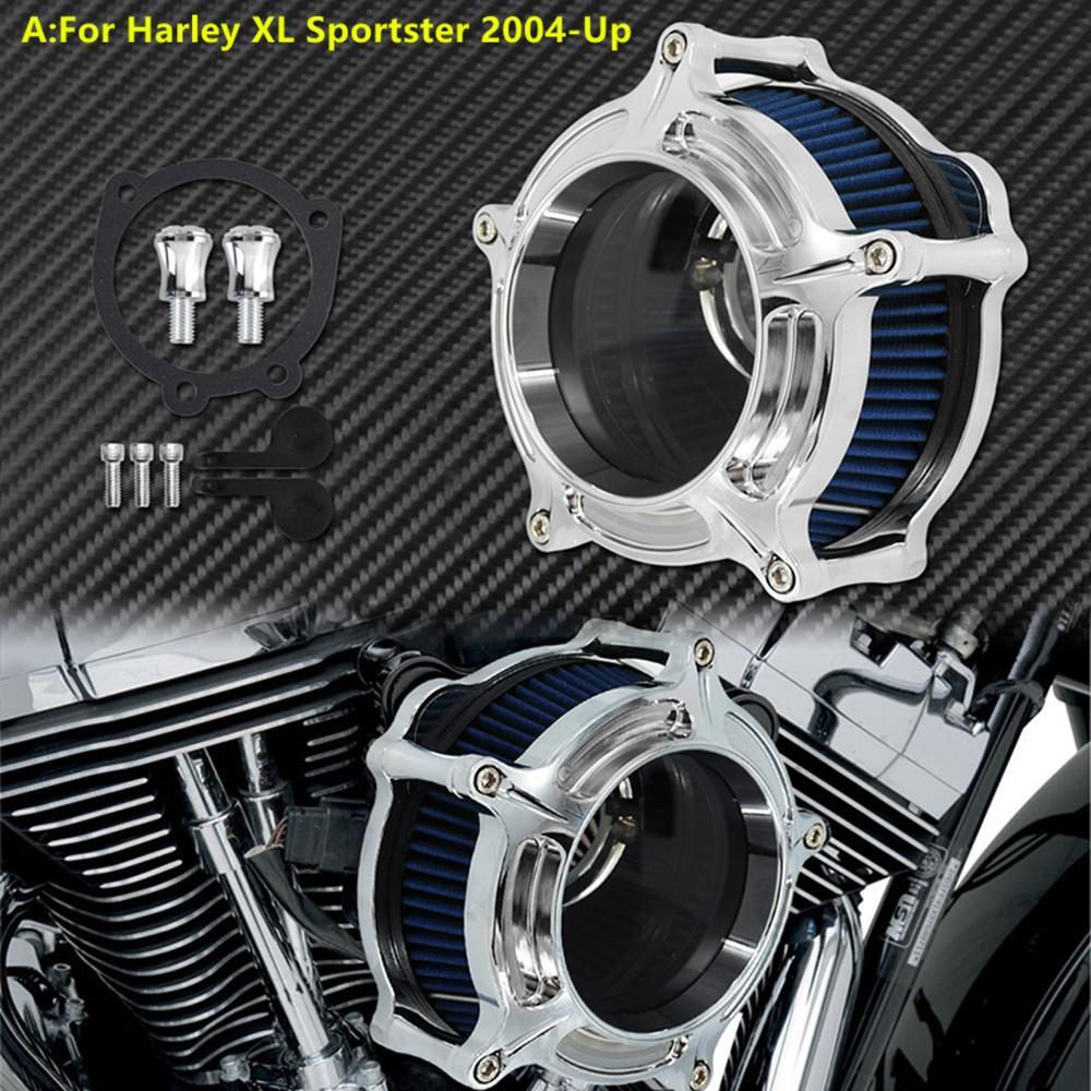 Motorcycle Air Cleaner Intake Filter Chrome For Harley Sportster XL48 Dyna FXDLS Touring Electra Road Glide Softail FLSTNSE