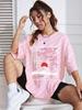 Japanese Style Women Cotton Tshirts Mount Fuji Cherry Blossoms Printing Tee Summer Casual ONeck Loose Short Sleeve Clothes