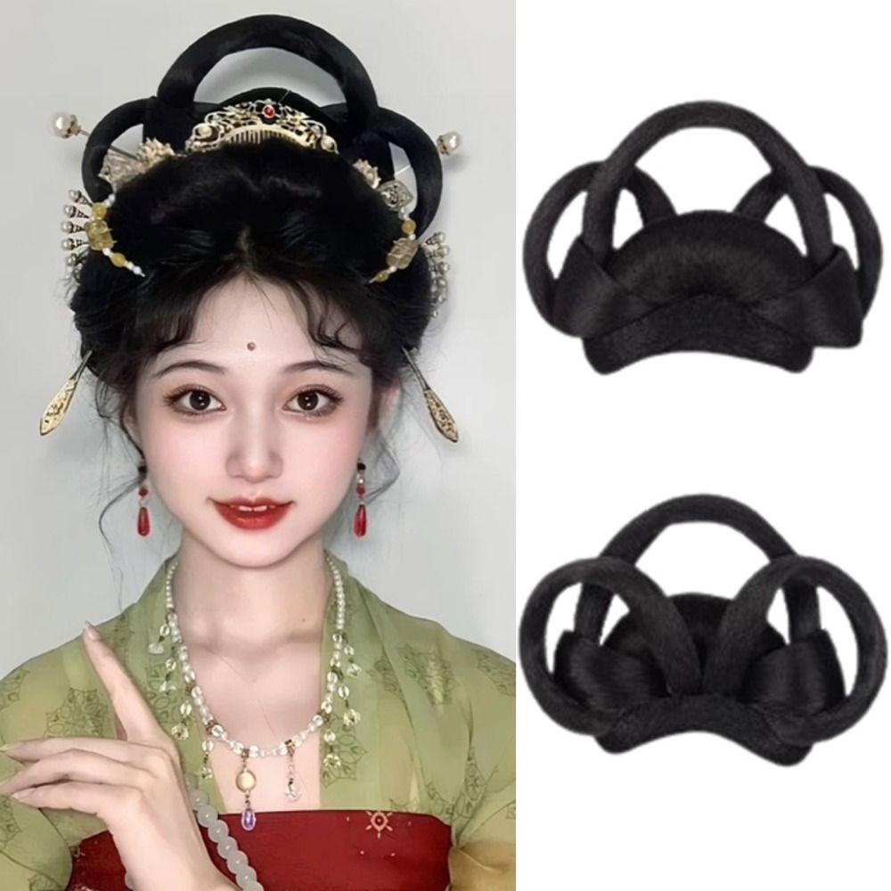 Kopfschmuck Antik Haarknoten Vintage Chinesisch Antiker Chignon Retro Hanfu Perücke Stirnband Täglich