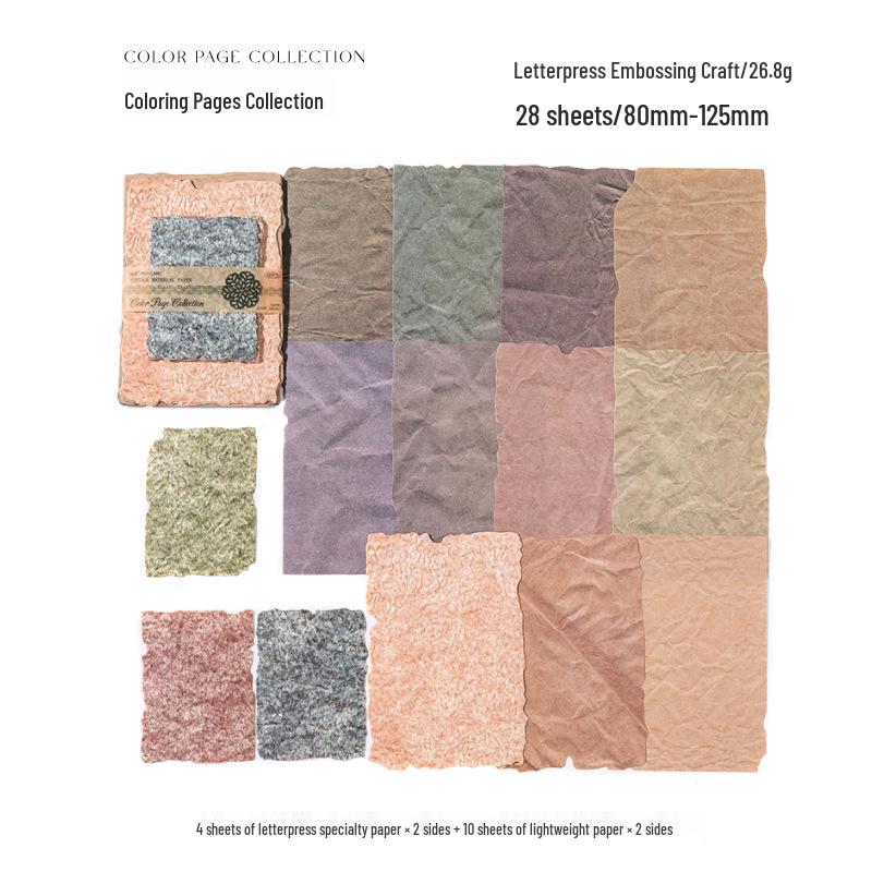 Momo Materialpapier 'Licht & Schatten' Retro Journal DIY: 28 Blatt, 6 Designs