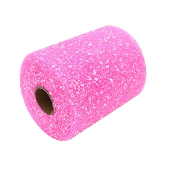 Glitter Tulle Fabric Roll 6 Inch 15 Yards Sparkling Spool Ribbon Sequin Netting for DIY Tutu Skirt Table Runner Wedding Stage Backdrop Gift Wrapping