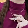 Pink Zirconia Bow Pendant Necklace: Versatile & Fashionable Women's Jewelry 