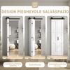 Drevené skladacie posuvné dvere 71,2x213,4 cm s oceľovou koľajnicou, rukoväťou, vodiacou lištou a kolieskami, biele a čierne