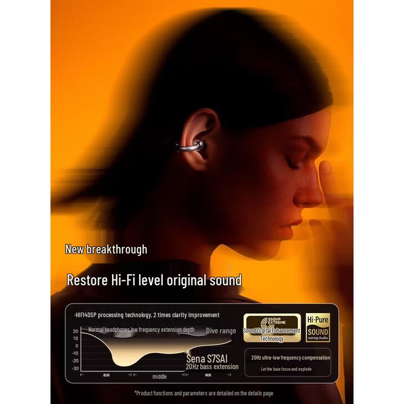SANAG S7S AI HIFI Bone Conduction Bluetooth Ear Clip Headphones