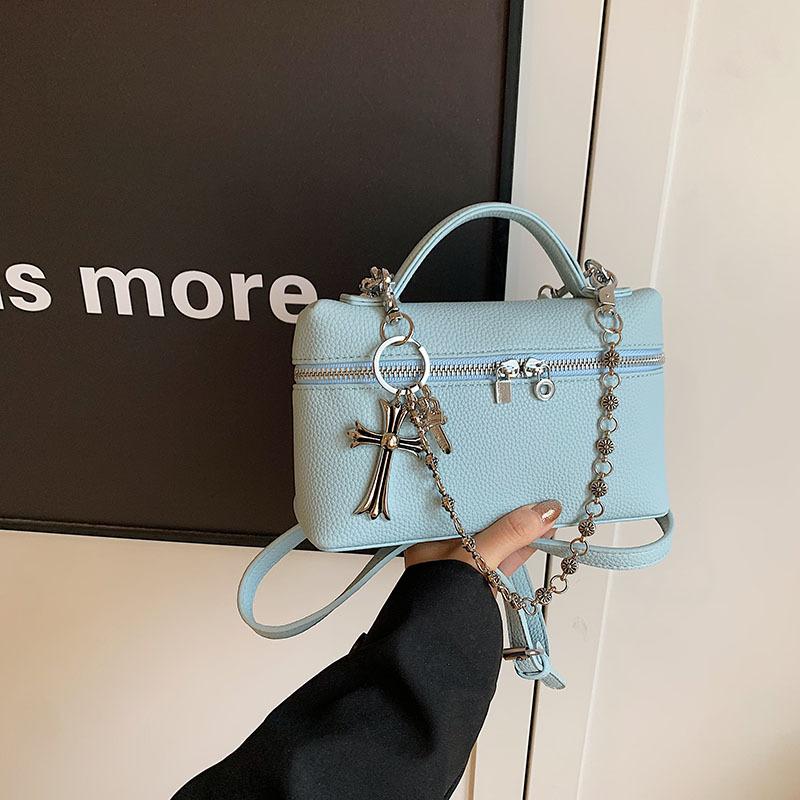 Neue modische High-End-Ketten-Tasche in Unifarbe, tragbar, Schultertasche, Umhängetasche, trendige Damenhandtasche