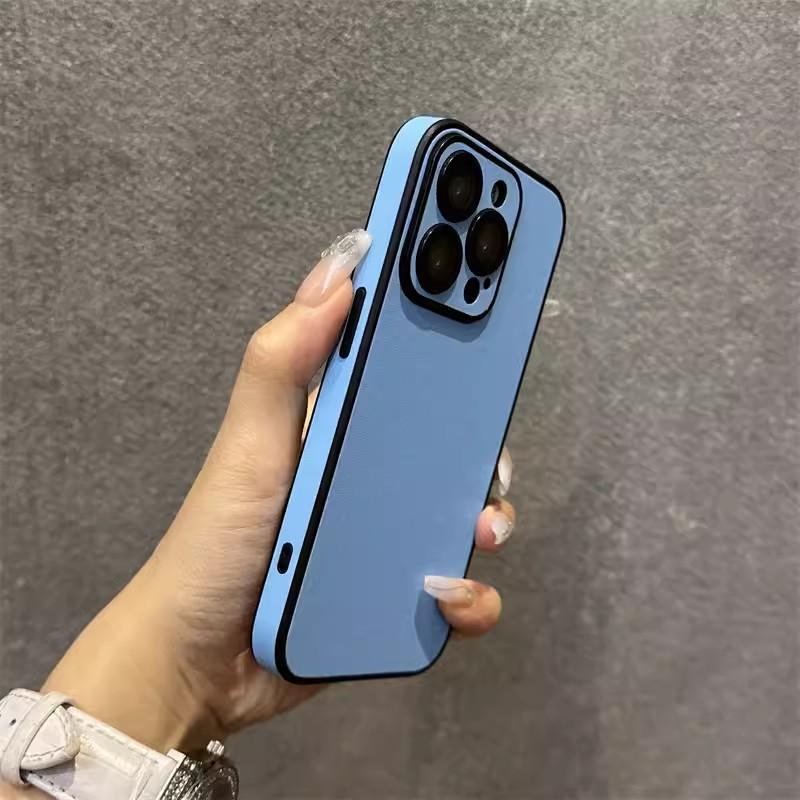 Applicable to iPhone11promax solid color sticky leather mobile phone case Apple 11 all-inclusive with its own lens film, simple and creative