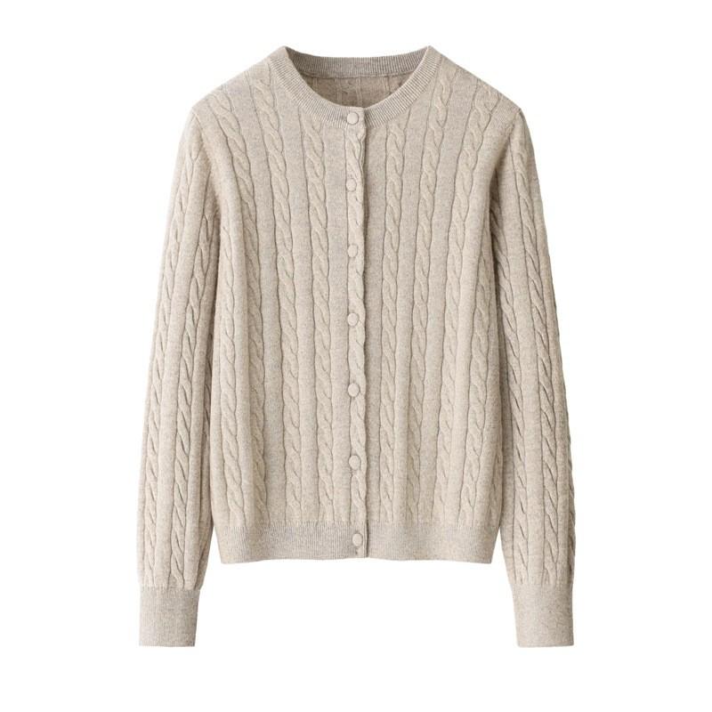 

Женский кардиган из 100% чистого кашемира, крупной вязки «косы» - Теплый, универсальный свитер однотонной расцветки 4XL верблюд/бежевый