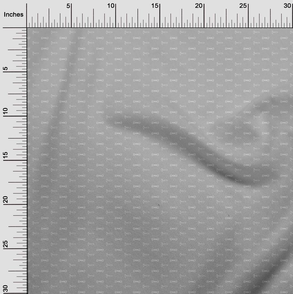 oneOone Cotton Flex Gray Fabric Retro Tools Sewing Fabric By The Yard Printed Diy Clothing Sewing Supplies 40 Inch