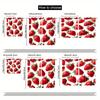 2Pcs Polyester Strawberry Red Strawberry Printing Window Curtains Birthday Party Decoration Backdrop Drapes for Living Room