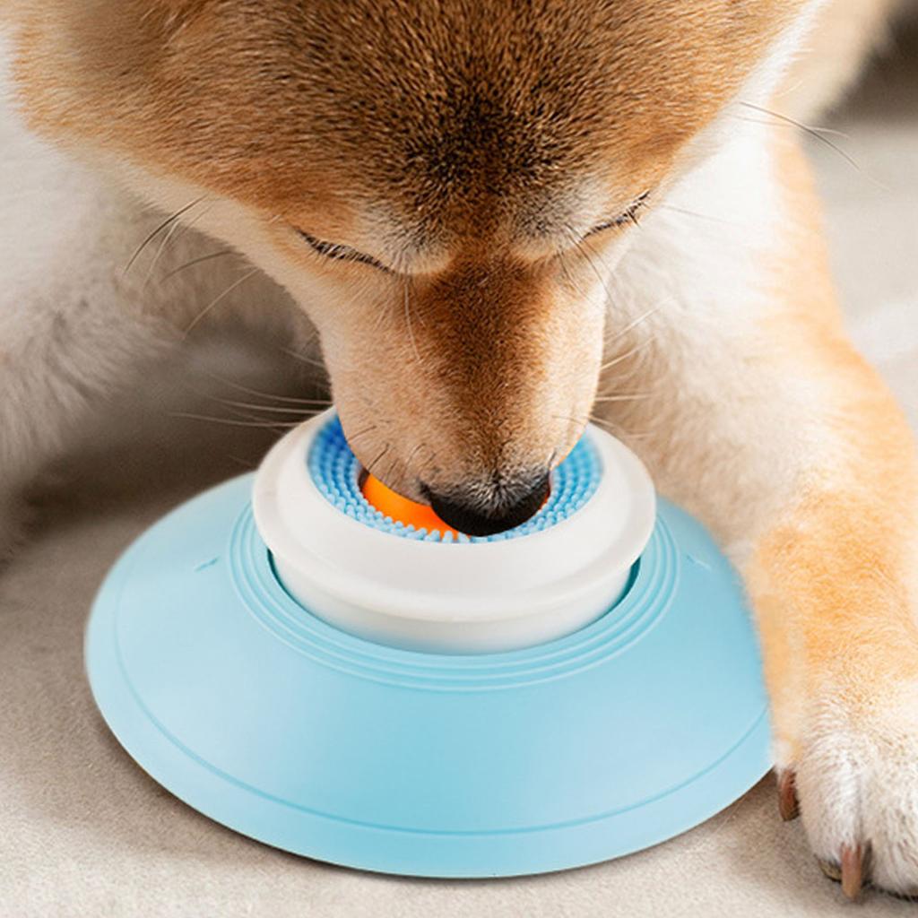 Dog Cat Lick Toy Rotating Licking Bowl Enrichment Toy Suction Cup Interactive Feeder Dog Lick Treat Dispenser