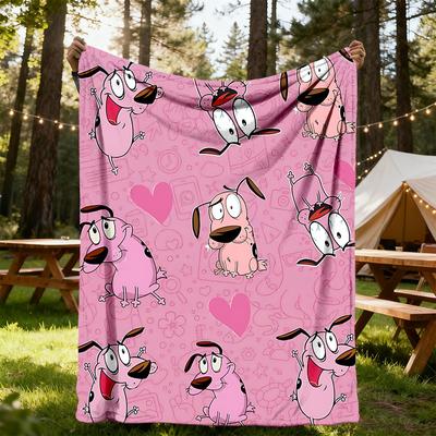 1 Stück Courage der feige Hund Outdoor-Decke Leichtes Flanell, Weich & Warm, Ganzjahresnutzung für Sofa, Outdoor, Camping, Wohnzimmer, Büro, Stuhl