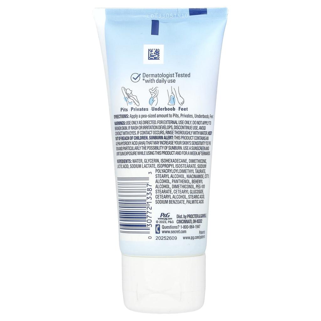 Full Body Deodorant, Aluminum Free, Invisible Cream, Fragrance Free, 85G(3Oz)