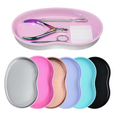 1 Pièce Plateau de Rangement Cosmétique en Acier Inoxydable Plateau à Outils pour Équipement Nail Art Dentaire & Faux Ongles Décorations d'Ongles Plateau de Présentation