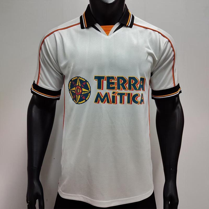 Retro 99-00 Valencia Home Football Jersey Small белый