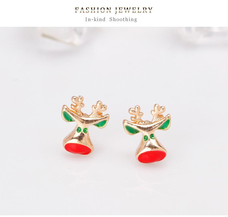 Women Christmas Elk Ear Studs Fashionable Alloy Earrings Jewelry Decoration for Ladies