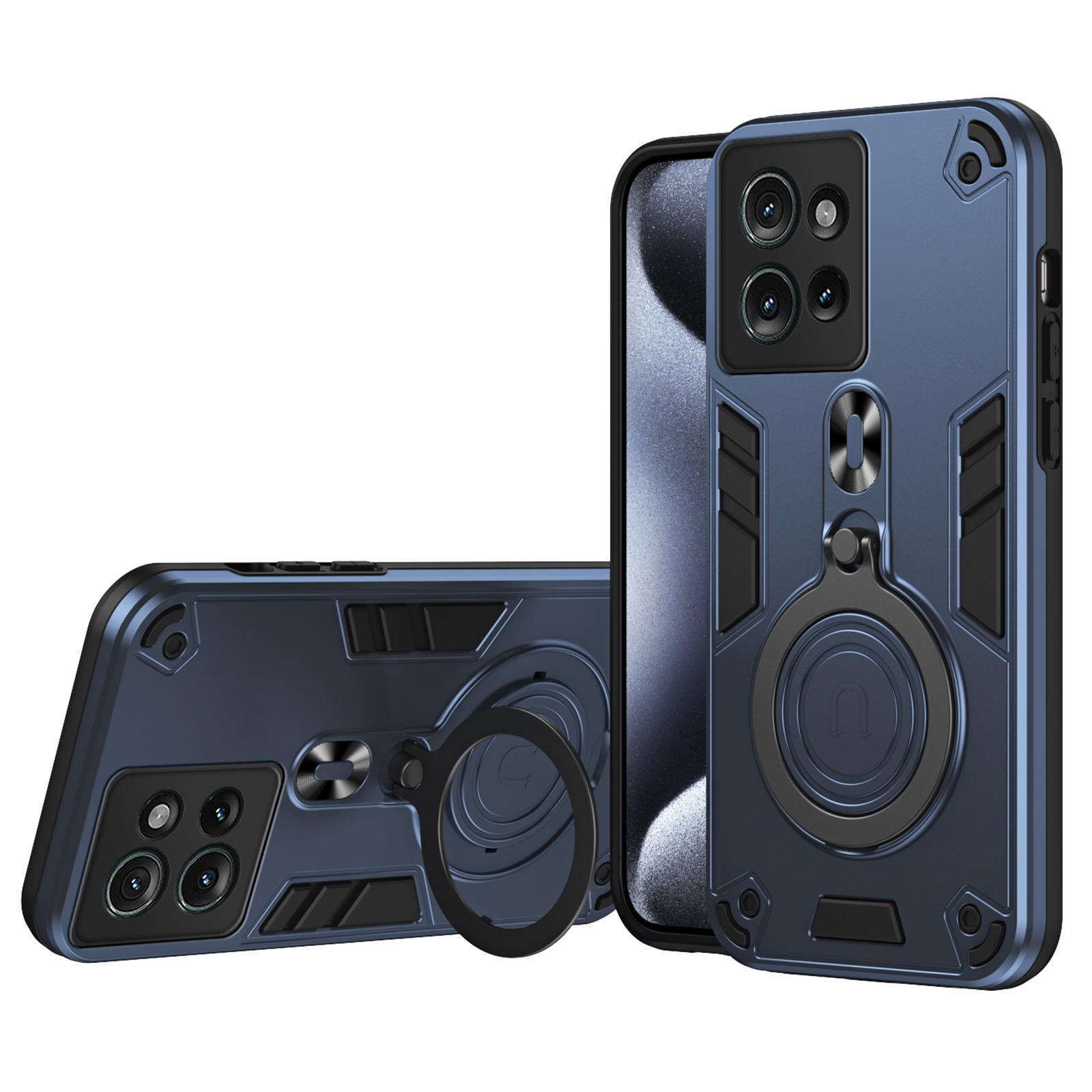 

For Motorola Edge 50 5G Case Rotatable Kickstand PC+TPU Drop Protection Phone Cover B