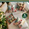 Christmas Nutcracker Pillowcase Printed Polyester 45X45Cm Throw Pillowcover Decorative Sofa Cushion Pillowslip Home Decor