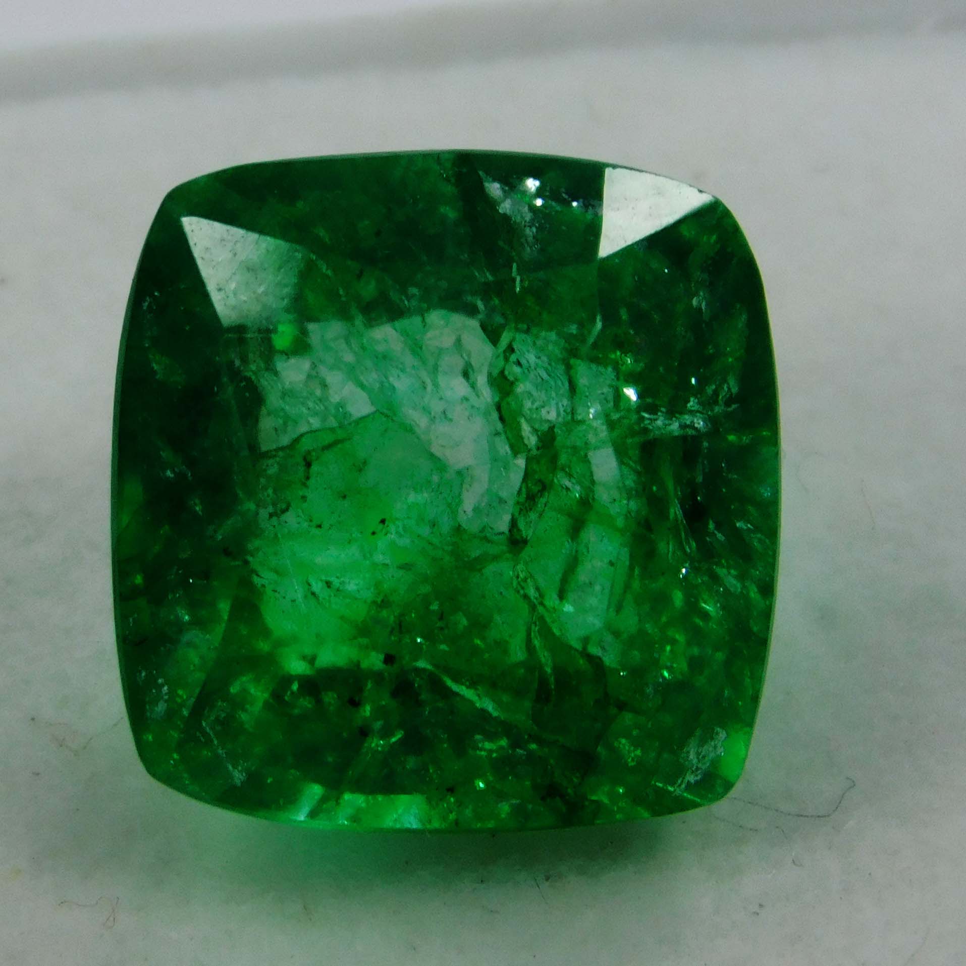 

7 Ct Natural CERTIFIED Emerald Square Cushion Cut Green Colombian Loose Gemstone A-5895 11.6 mm approx зелений