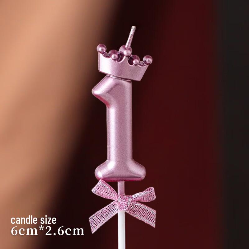 Princess Crown Bow Number Candle