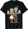 Grappig Skelet Koppel Oktoberfest Knoopworst Bier Feest Man T-shirt Mode Casual Katoen Grafische T-shirts Streetwear Tops T-shirt