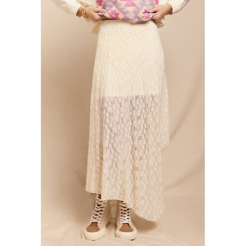 

Real Foreign Trade Original Order Export to Spain GW New Spring Summer Autumn Soft Mesh Irregular Elegant a Swing Skirt Apricot color L