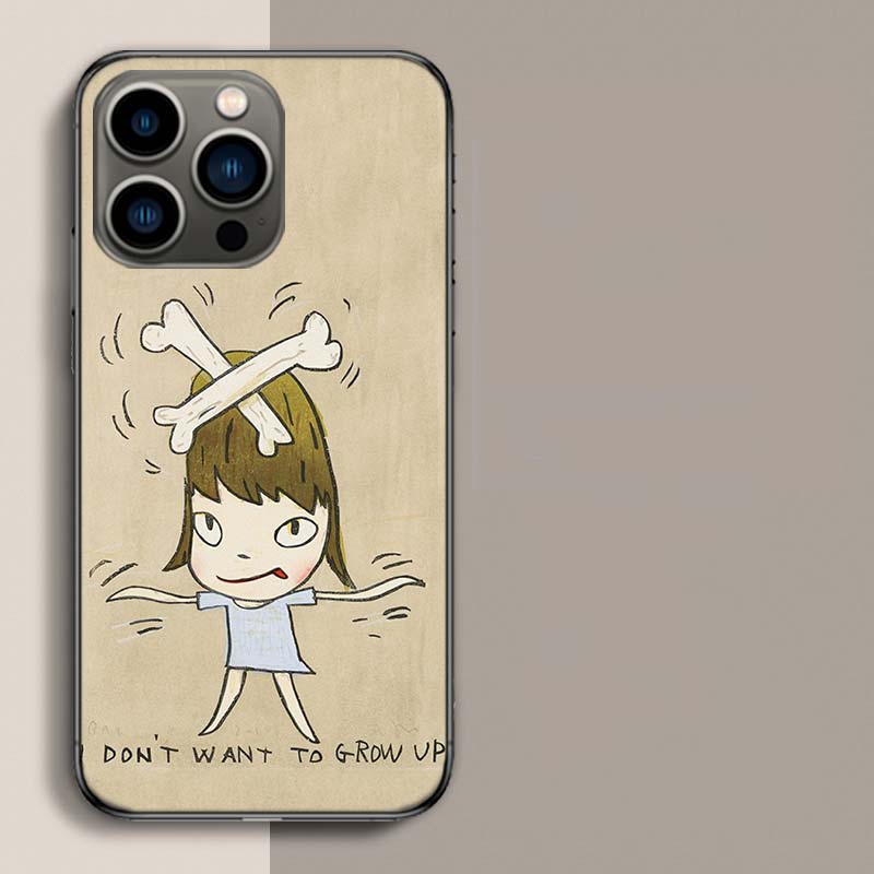 Cute Nara Yoshitomo Art Phone Case For Iphone 17 Air 15 Pro 14 Plus 16 Pro Max 17E 16E 12 13 Mini 11 Cover Cute Fundas