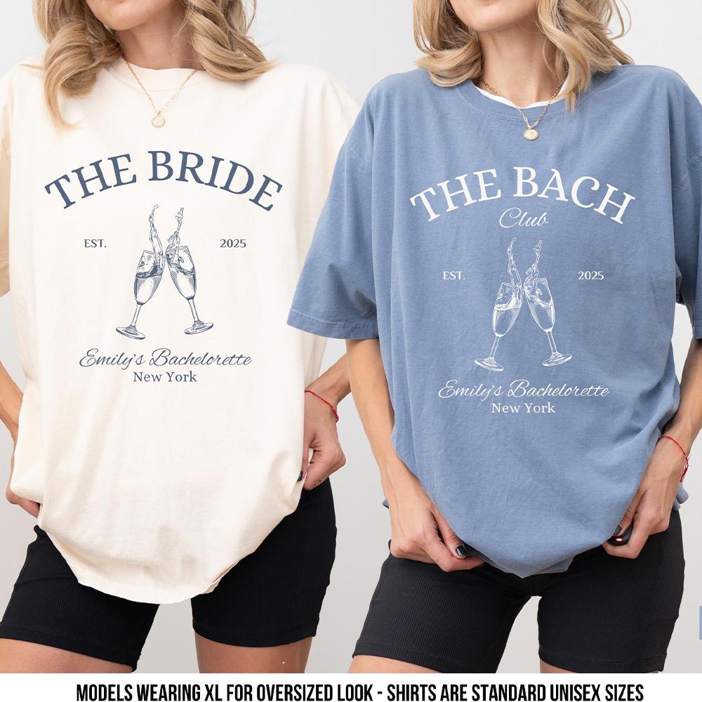 The Bach Club Bachelorette Shirts Bach Shirt Social Club Bach Club 1717 Comfort Shirts Cotton Y2K Top Daily Trendy Streetwear