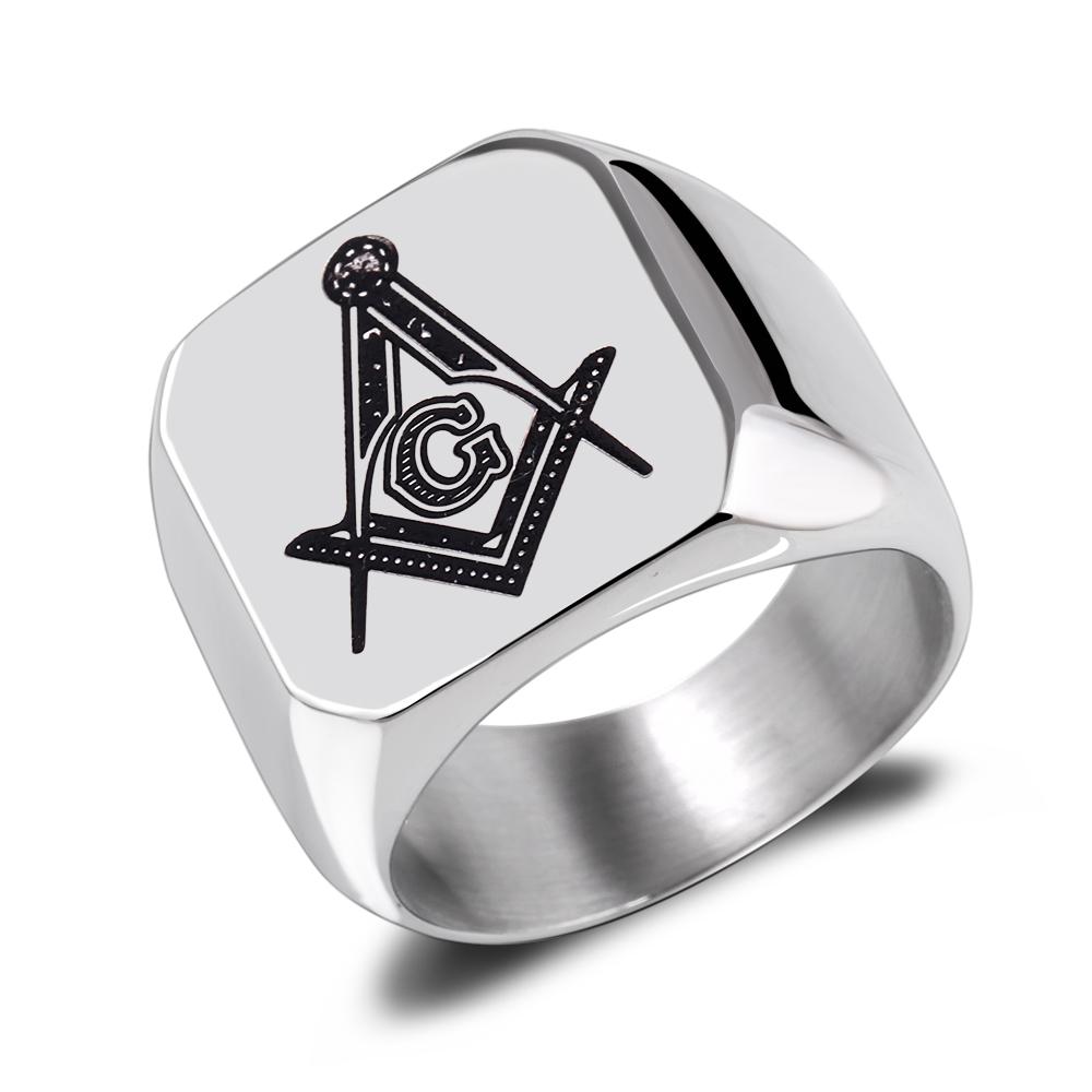 

316L Stainless Steel Masonic Ring for Men, Master Masonic Signet Ring, Free Mason Ring Jewelry 7 серебряный