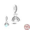 Röd nyckelpiga hummer & glöd-i-mörkret Firefly Dangle Charm 925 Sterling Silver Smycken Pärlor Passar Original Fasion Armband