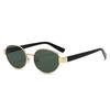 Popular Fashion Metal Women Men Shades Oval Sun Glasses Female Male Summer Traveling UV400 Round Sunglasses Lentes De Sol Mujer