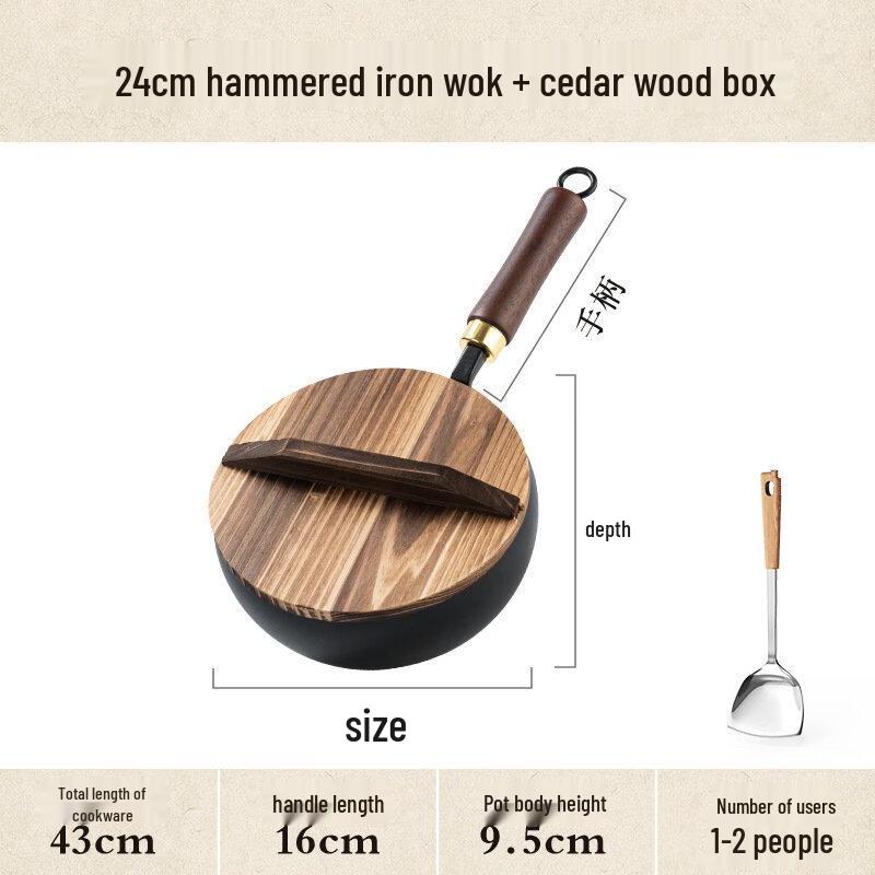 24cm Ceramic Non-Stick Stir-Fry Pan with Lid & Spatula