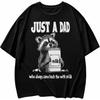 Women's Raccoon T Shirts, Graphic Tees Oversized Casual Loose Black T Shirt Crew Neck Short Sleeve Tops, Milk
