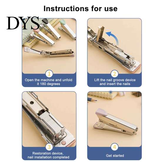 Lightweight School Supplies Portable Handheld Stapler, Metal Ergonomic Binding Tool, Compact Stapling Tool for Office And Documents Machine