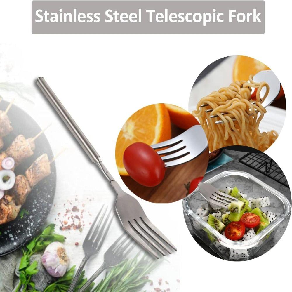 Extendable Extendable Long Handle Fork Stainless Steel Telescopic Fork