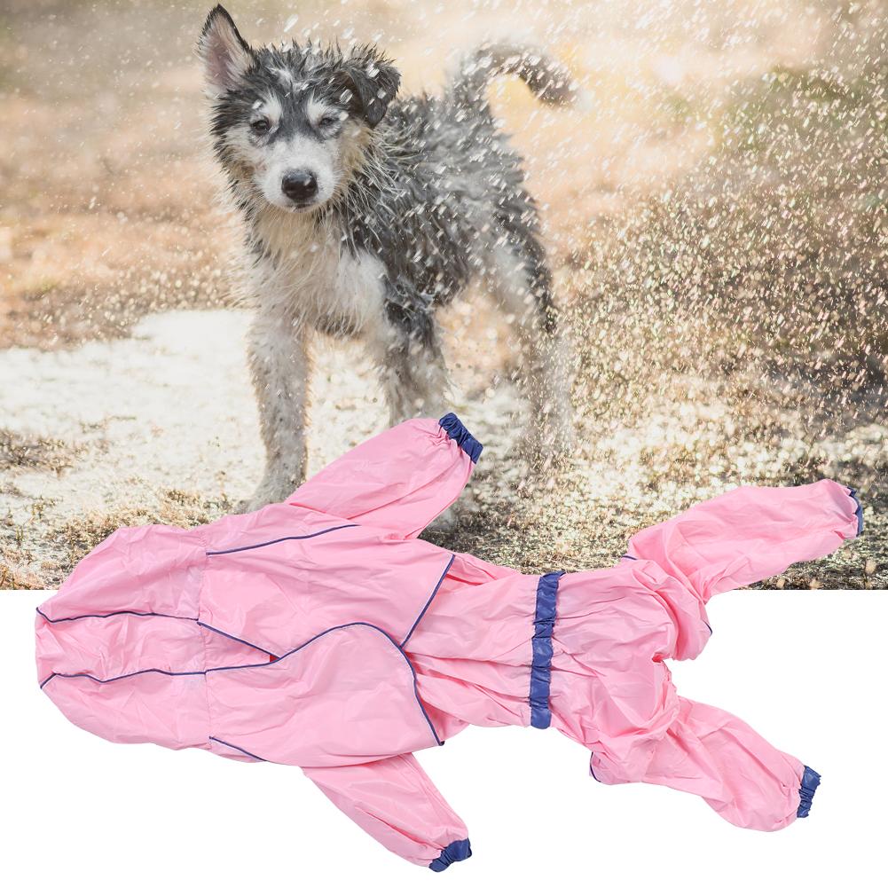 PU Rosa Haustier Vier Füße Wasserdicht Regenfest Kapuzen Regenmantel Jacke Kleidung für Hunde Katzen
