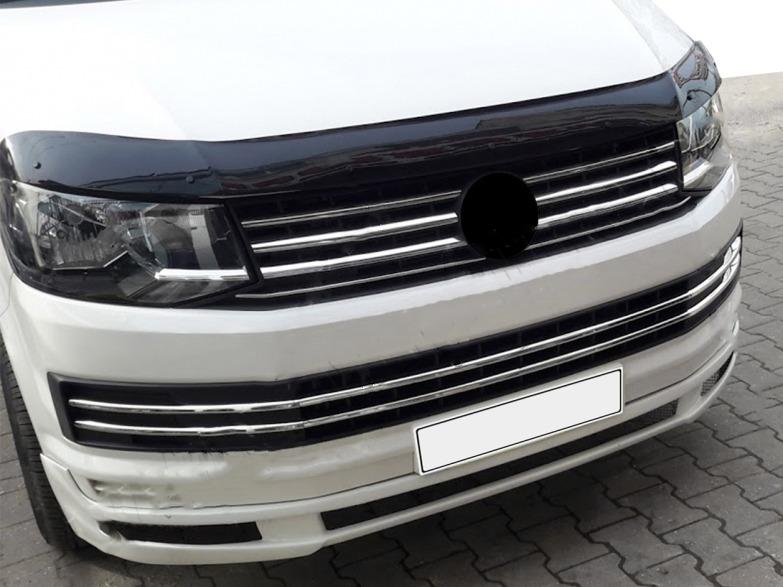 

Накладки на решітку бампера2015-2019 (6 шт, нерж) для Volkswagen T6