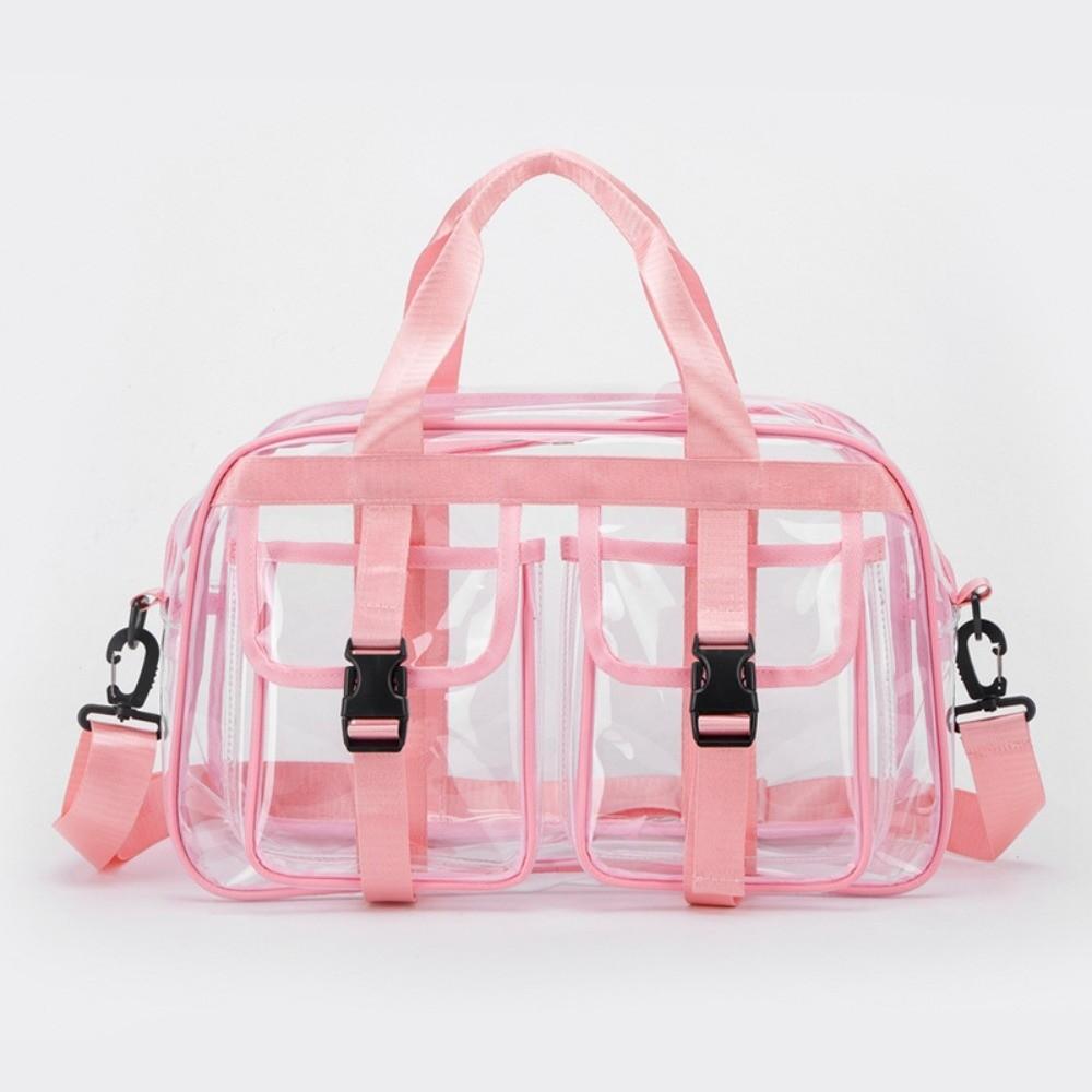 Solid Color PVC Shoulder Bag Portable Transparent Crossbody Bag  Beach Sports