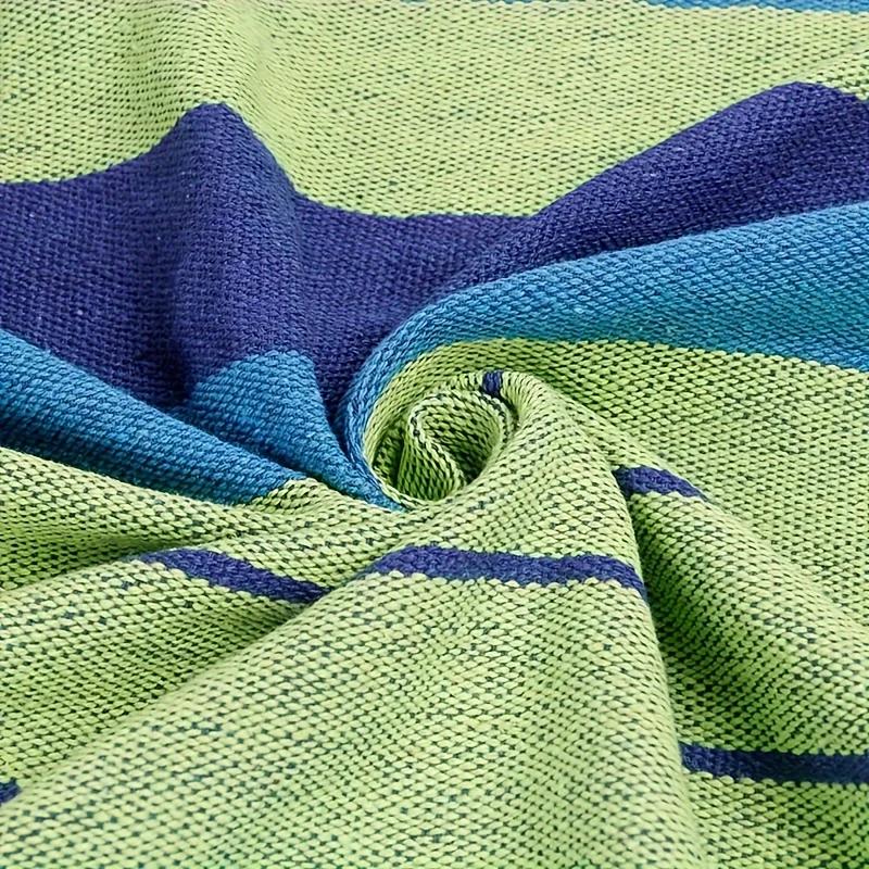 Garden Hammock Double 260 X 155 With Strong Crossbar - Color Green Stripes