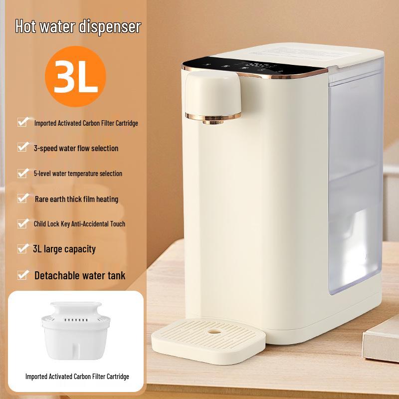 Mini Distributeur d'Eau Chaude Instantanée Intelligent: Purificateur d'eau de bureau portable avec chauffage rapide en 3 secondes, machine à boire directe 110V