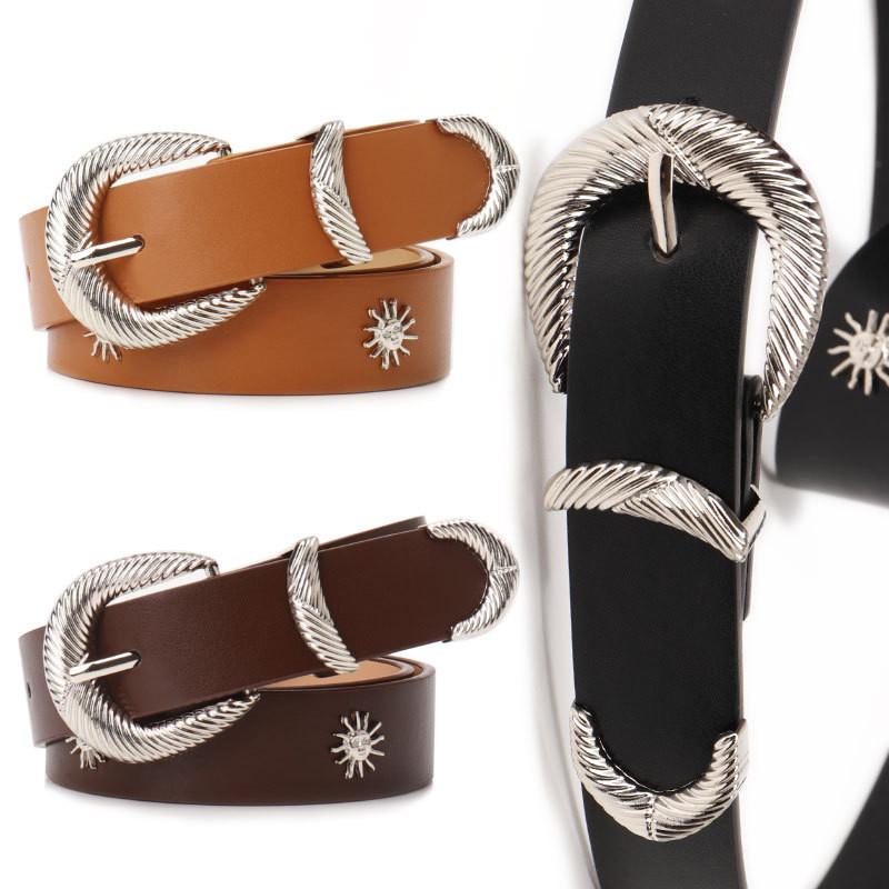 Punk Fashion Belt With Alloy Pin Buckle For Street Style And Daily Wear