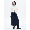 Dyed Belted Long Skirt Navy